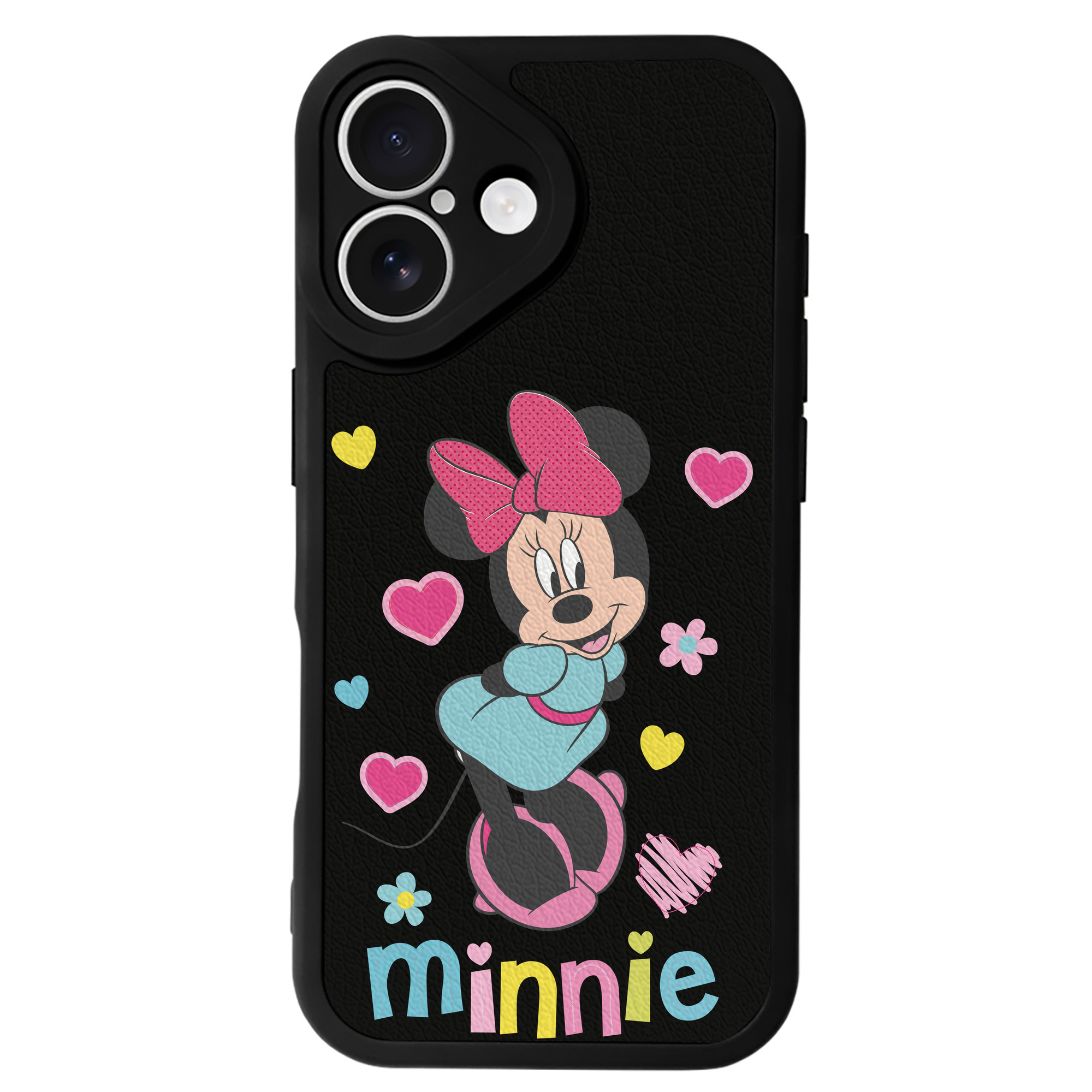 （画像用） ミッキーマウス Mickey Mouse 【iPhone 16シリーズ対応】シリコンスマホケース（レザー調） 材質：シリコン